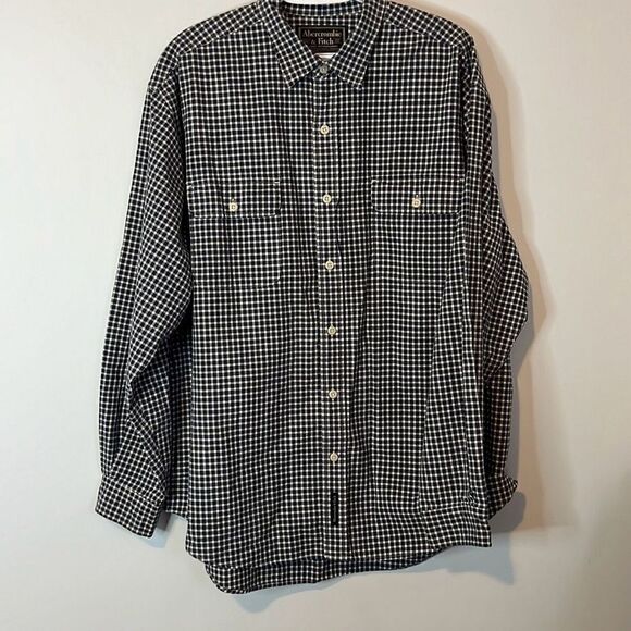 Abercrombie & Fitch Vintage Mens Casual Long sleeve Button Down Shirt Blue Large - Picture 1 of 8